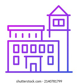 ilustración vectorial de construcción penitenciaria aislada en fondo blanco. Concepto de negocios de arquitectura.