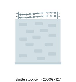 Prison building wall icon. Flat illustration of prison building wall vector icon isolated on white background