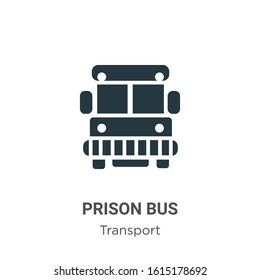 Prison bus glyph icon vector on white background. Flat vector prison bus icon symbol sign from modern transport collection for mobile concept and web apps design.