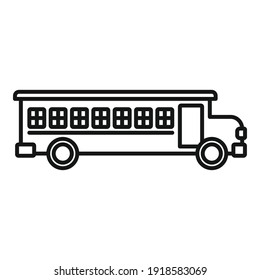 Icono del bus de la prisión. Icono de vector de bus de prisión de contorno para diseño web aislado en fondo blanco