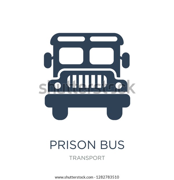 prison bus icon vector on white background,\
prison bus trendy filled icons from Transport collection, prison\
bus vector illustration