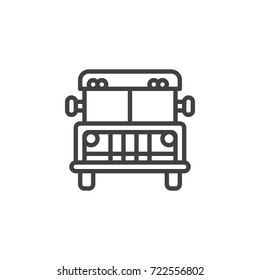 Prison bus line icon, outline vector sign, linear style pictogram isolated on white. Symbol, logo illustration. Editable stroke