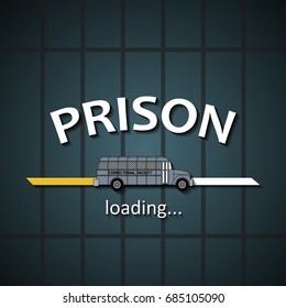 Prison bus loading bar background template