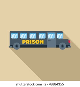 Prison bus, a symbol of incarceration and the justice system, transporting inmates