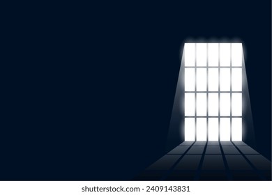 prison cage iron bars design with light effect vector