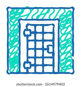 prison cell door doodle icon sketch vector. prison cell door sign. isolated symbol illustration