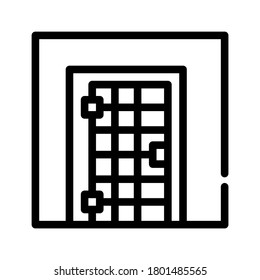 vector de icono de la línea de la puerta de celda de prisión. señal de la puerta de la celda de la prisión. símbolo de contorno aislado ilustración negra