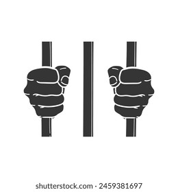 Prison Cell Icon Silhouette Illustration. Crime Vector Graphic Pictogram Symbol Clip Art. Doodle Sketch Black Sign.