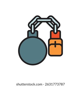 Ilustración vectorial de icono de bola de cadena de prisión