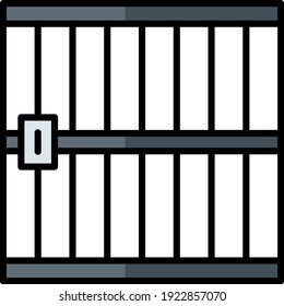 Prison Concept, Jail Bars Vector Color Icon Design, Law Firm and Legal institutions Stock illustration,  correctional facility Gate on White background