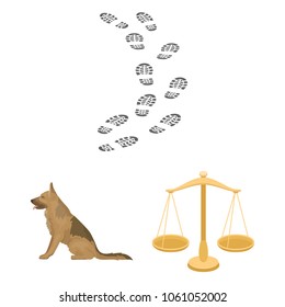 Prison and the criminalcartoon icons in set collection for design.Prison and Attributes vector symbol stock web illustration.