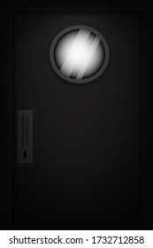 Prison door in the dark room. jail.
vector design illustraton