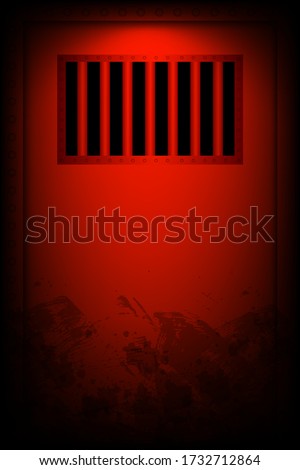 Prison door in the dark room. jail.
vector design illustraton