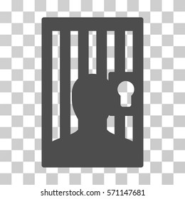 Prison Door icon. Vector illustration style is flat iconic symbol, gray color, transparent background. Designed for web and software interfaces.