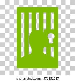 Prison Door icon. Vector illustration style is flat iconic symbol, eco green color, transparent background. Designed for web and software interfaces.
