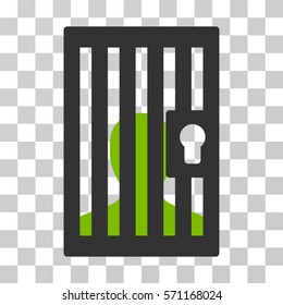 Prison Door icon. Vector illustration style is flat iconic bicolor symbol, eco green and gray colors, transparent background. Designed for web and software interfaces.