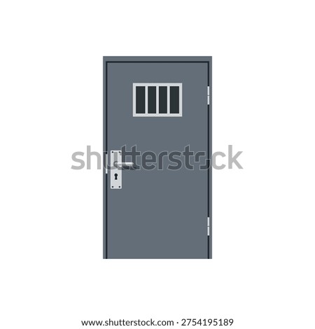 Prison door. Jail cell door flat vector design on white background