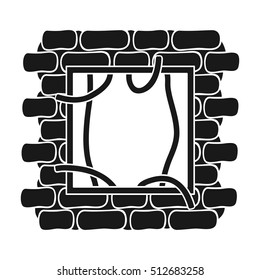 Prison escape icon in black style isolated on white background. Crime symbol stock vector illustration.