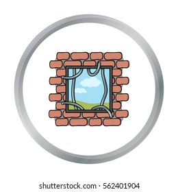 Prison escape icon in cartoon style isolated on white background. Crime symbol stock vector illustration.