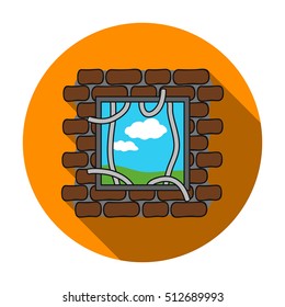 Prison escape icon in flat style isolated on white background. Crime symbol stock vector illustration.