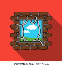 Prison escape icon in flat style isolated on white background. Crime symbol stock vector illustration.