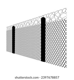 prison fence with barbed wire