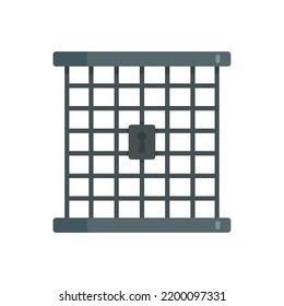 Prison gate icon. Flat illustration of prison gate vector icon isolated on white background