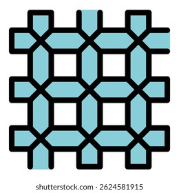 Gefängnistor-Symbol. Umriss Gefängnistor, Vektorsymbol, Farbe, flach, einzeln