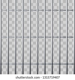 Prison grid. Metallic cage isolated on transparent background. Vector illustration