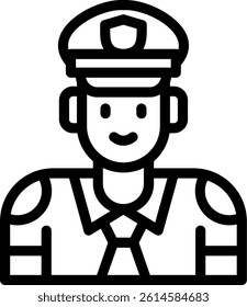 Prison Guard Line Vector Icon Design