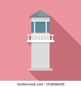 Prison guard tower icon. Flat illustration of prison guard tower vector icon for web design