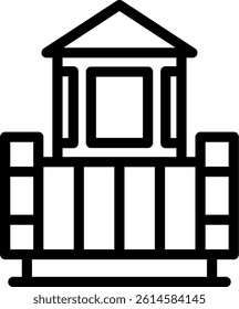 Prison Guard Tower Line Vector Icon Design