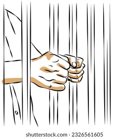 prison hand sketch - vector