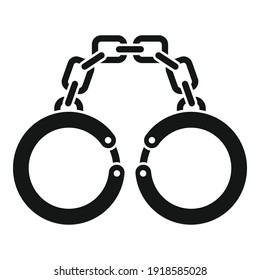 Icono de las esposas de la prisión. Simple ilustración del icono vectorial de las esposas de la prisión para el diseño web aislado en fondo blanco