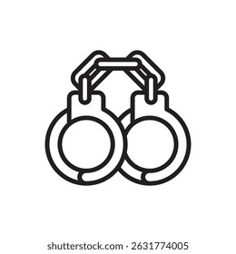 Esposas de prisión delinean Ilustración vectorial de iconos