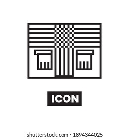 prison house icons, simple flat symbols, perfect pictogram illustrations