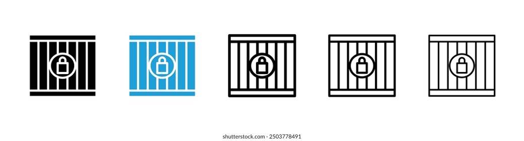 Prison icon in black and blue colors
