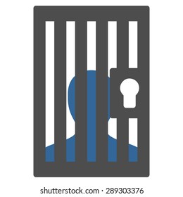 Prison icon from Business Bicolor Set. Vector style: bicolor flat symbol, cobalt and gray colors, rounded angles, white background.