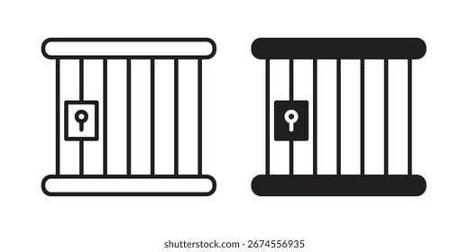 Prison icon in flat and liner trendy style for app ui designs