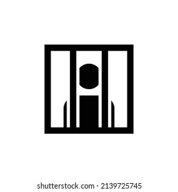 Gefängnissymbol. Flaches Design einzeln auf weißem Hintergrund.