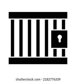 Prison icon, full black. Suitable for website, content design, poster, banner, or video editing needs