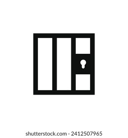 Icono de prisión aislado en fondo blanco