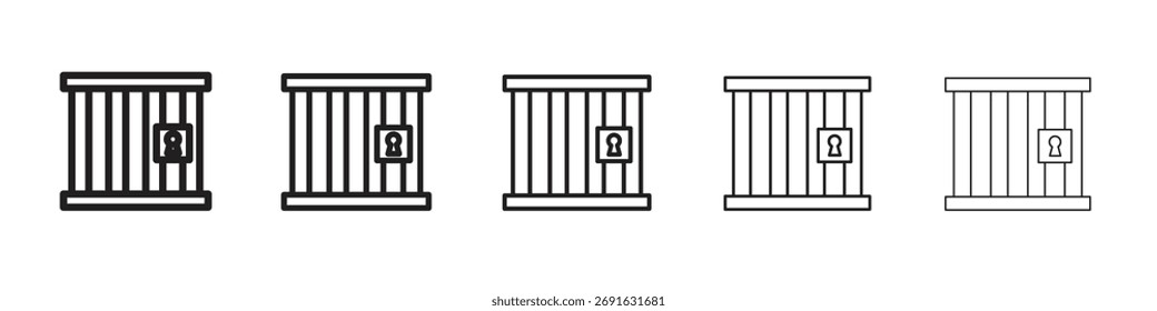 Ilustración vectorial de stock de concepto de conjunto de logotipo de icono de prisión.