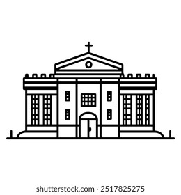 prison icon or modern line symbol. Vector line art and icon design with bold outline. Black and white Pixel Perfect minimalistic symbol isolated white background. Silhouette simple thin sign