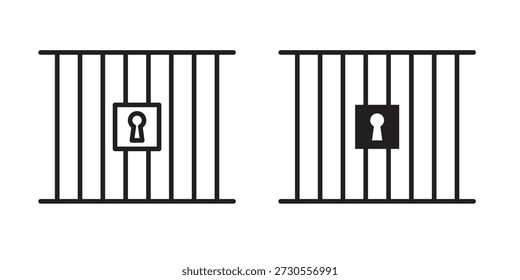 Prison icon set. minimal logotype web element pack.
