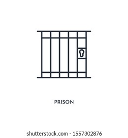 prison icon. simple element illustration. isolated trendy filled prison icon on white background. can be used for web, mobile, ui.