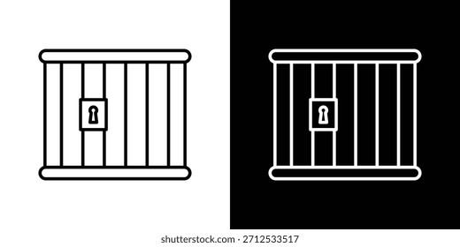 Icono de la prisión. Símbolo plano simple. Ilustración de pictograma de contorno negro perfecto