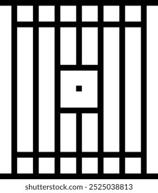 icono de prisión. Diseño de estilo lineal delgado aislado sobre fondo blanco