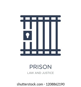 Prison icon. Trendy flat vector Prison icon on white background from law and justice collection, vector illustration can be use for web and mobile, eps10