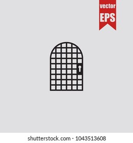 Prison icon in trendy isolated on grey background.Vector illustration.